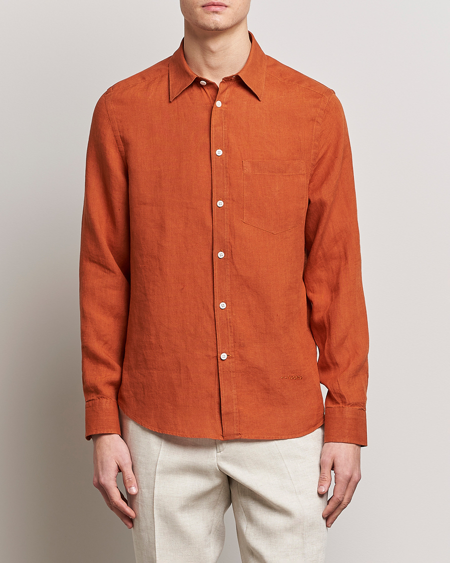 Herren | Hemden | J.Lindeberg | Slim Fit Clean Linen Shirt Bombay Brown