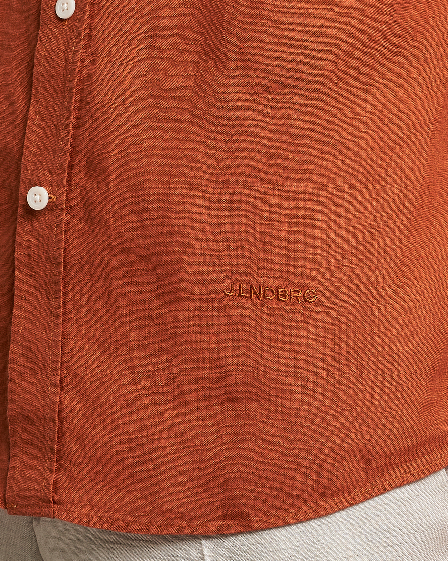 Herren | Hemden | J.Lindeberg | Slim Fit Clean Linen Shirt Bombay Brown