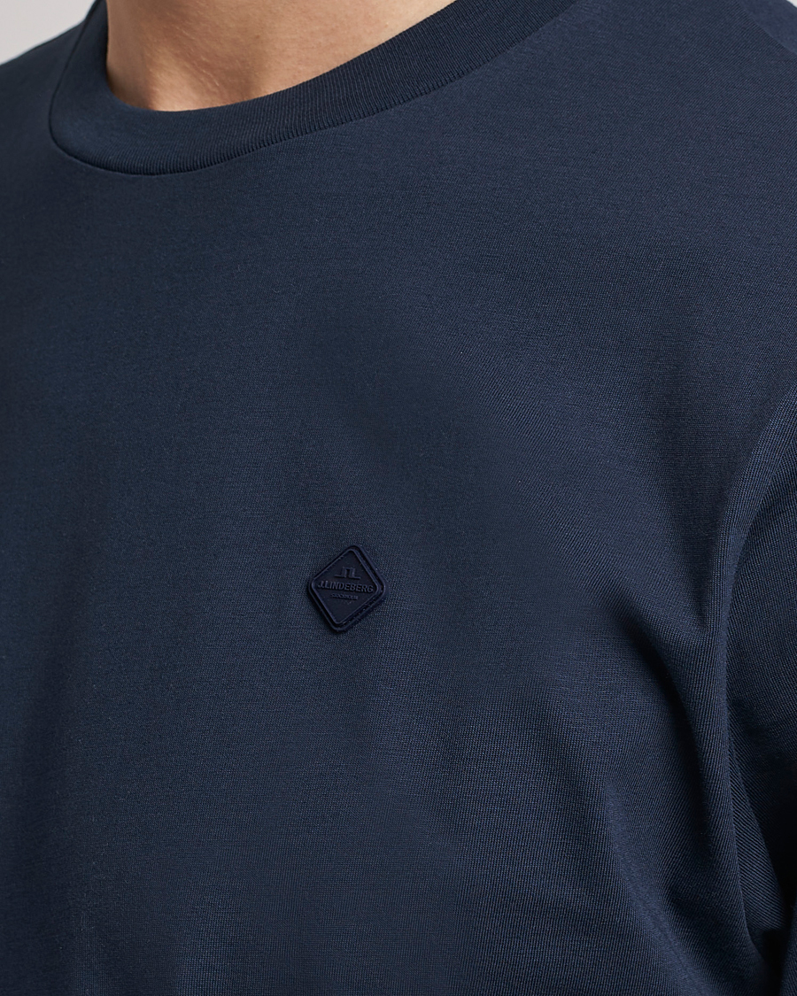 Herren | T-Shirts | J.Lindeberg | Dale Organic Cotton Patch T-Shirt Navy