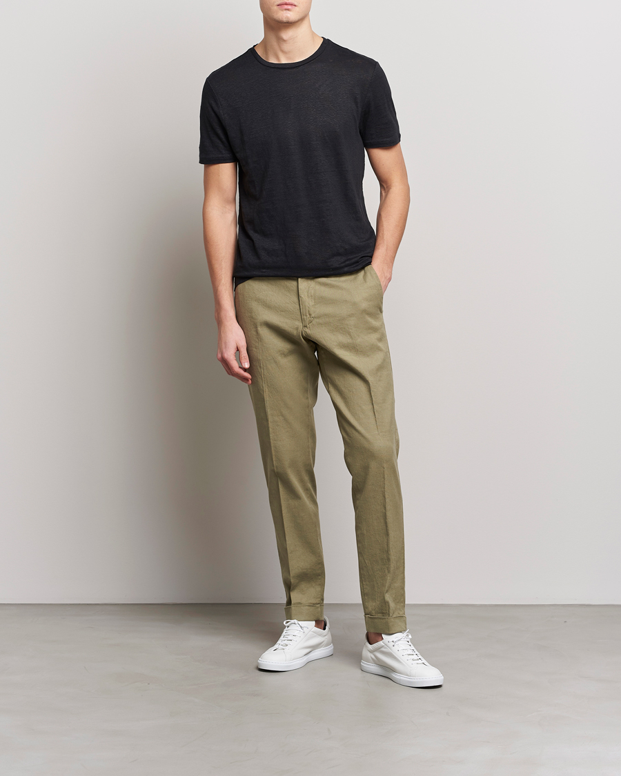 Herren | T-Shirts | J.Lindeberg | Coma Linen Tee Black