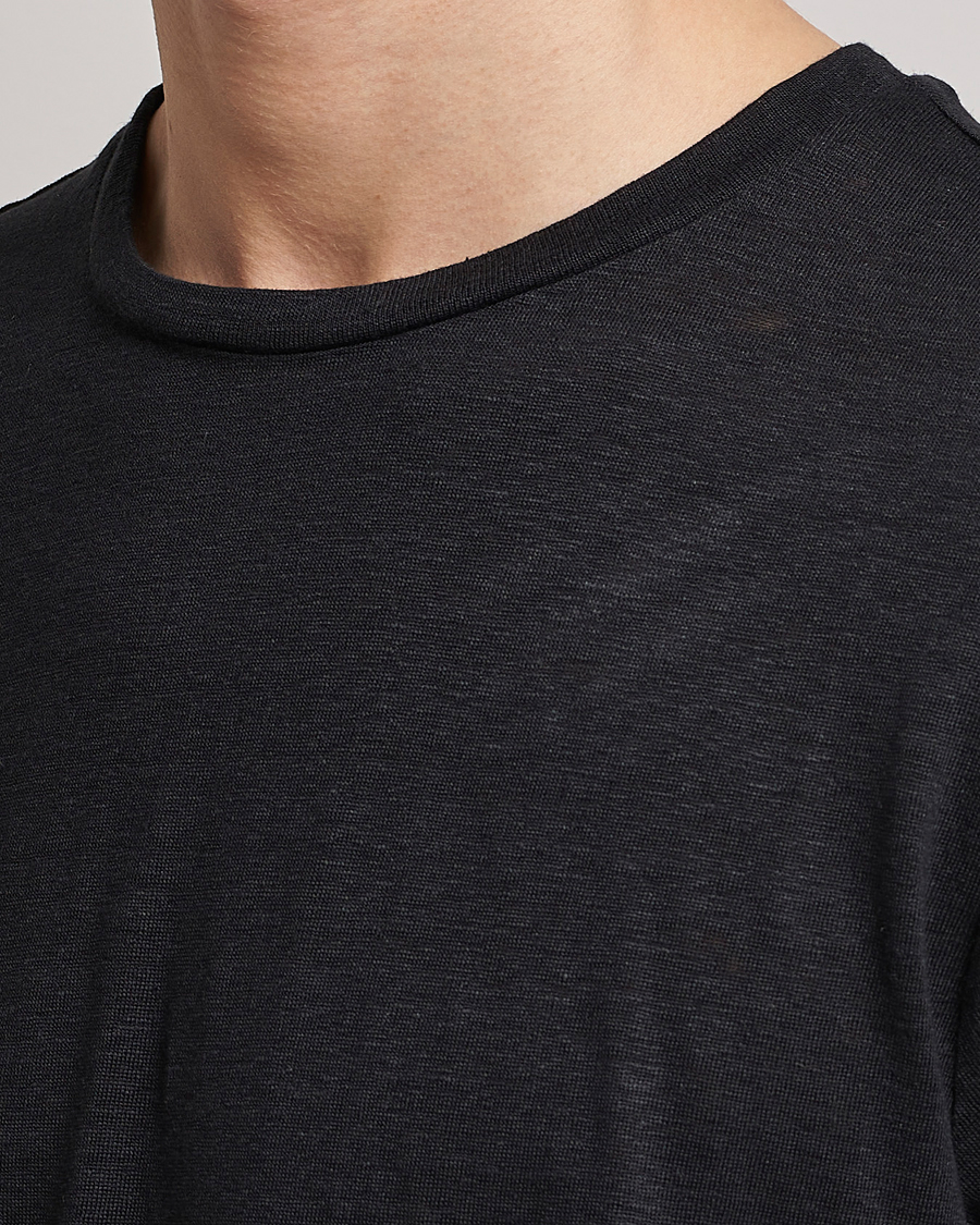 Herren | T-Shirts | J.Lindeberg | Coma Linen Tee Black