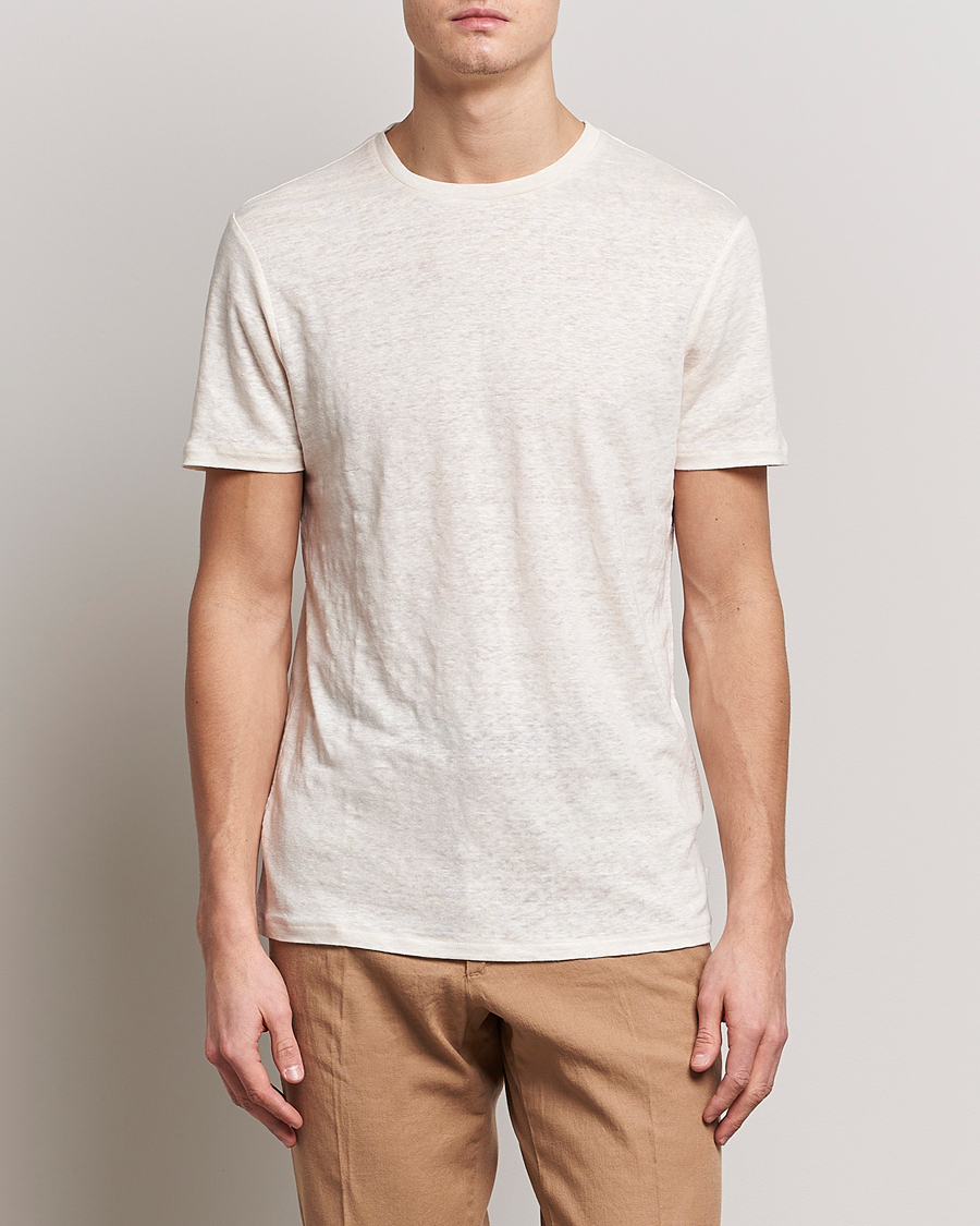 Herren | Weiße T-Shirts | J.Lindeberg | Coma Linen Tee Turtledove