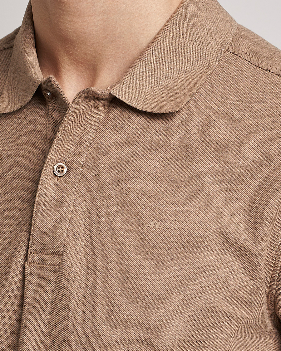 Herren | Poloshirts | J.Lindeberg | Troy Clean Polo Tiger Brown Melange