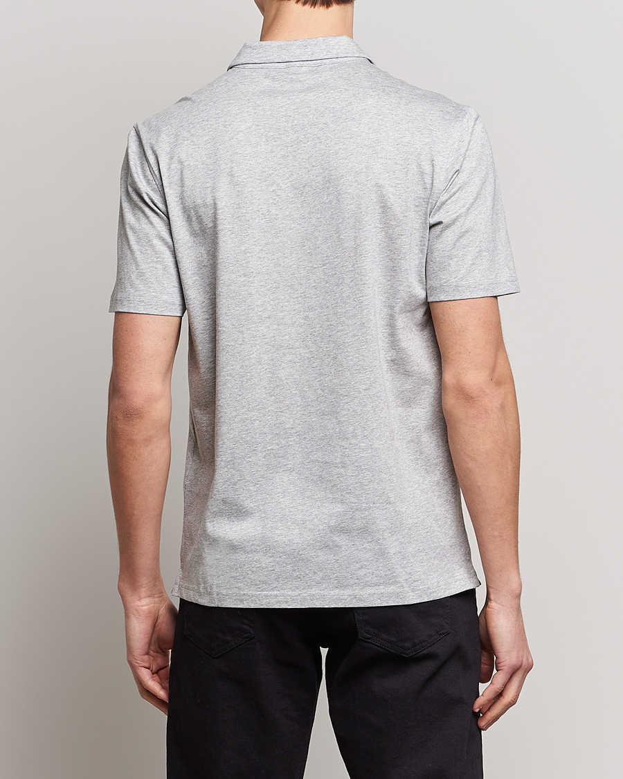 Herren | Poloshirts | J.Lindeberg | Asher Zip Mercerized Cotton Polo Light Grey Melange