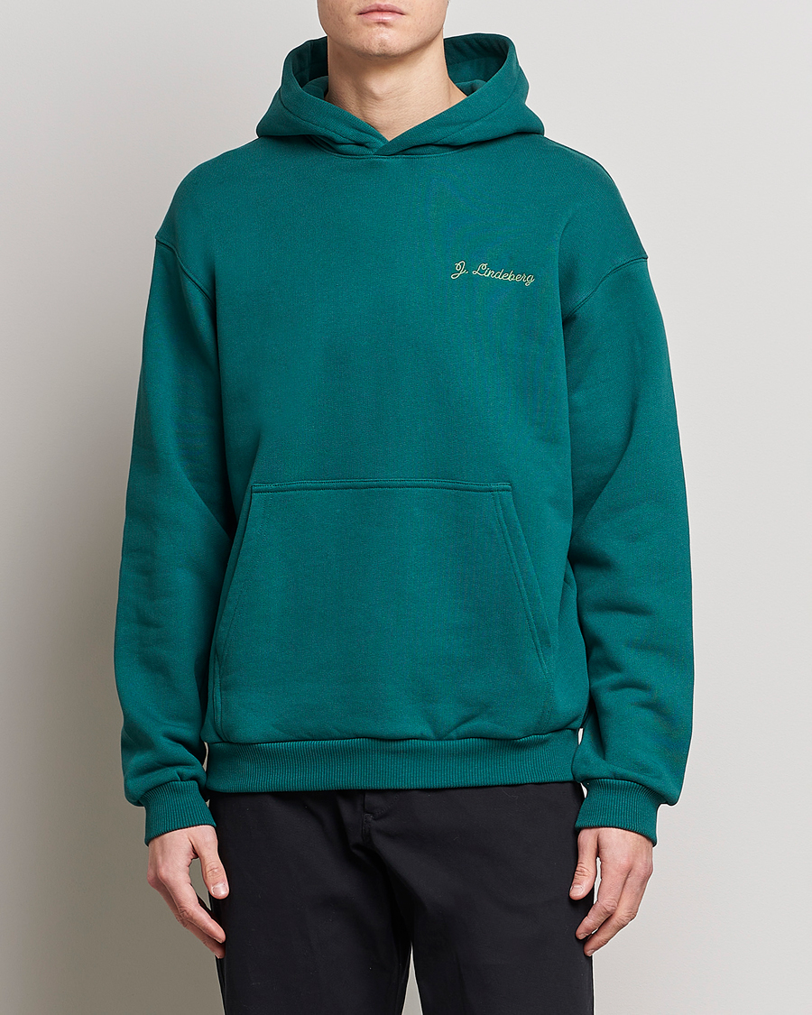 Herren |  | J.Lindeberg | Karson Graphic Organic Cotton Hoodie Rain Forest