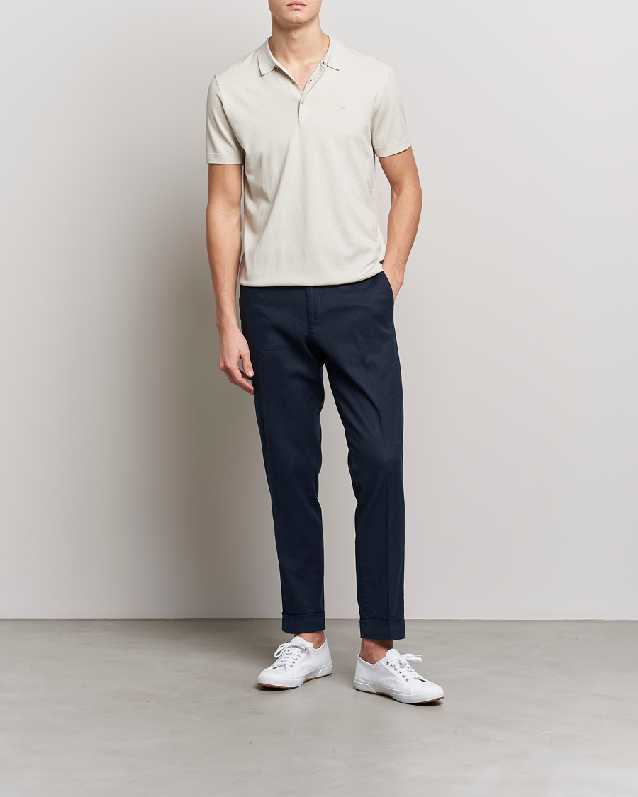 Herren | Poloshirts | J.Lindeberg | Ridge Rayon Silk Polo Light Grey Melange