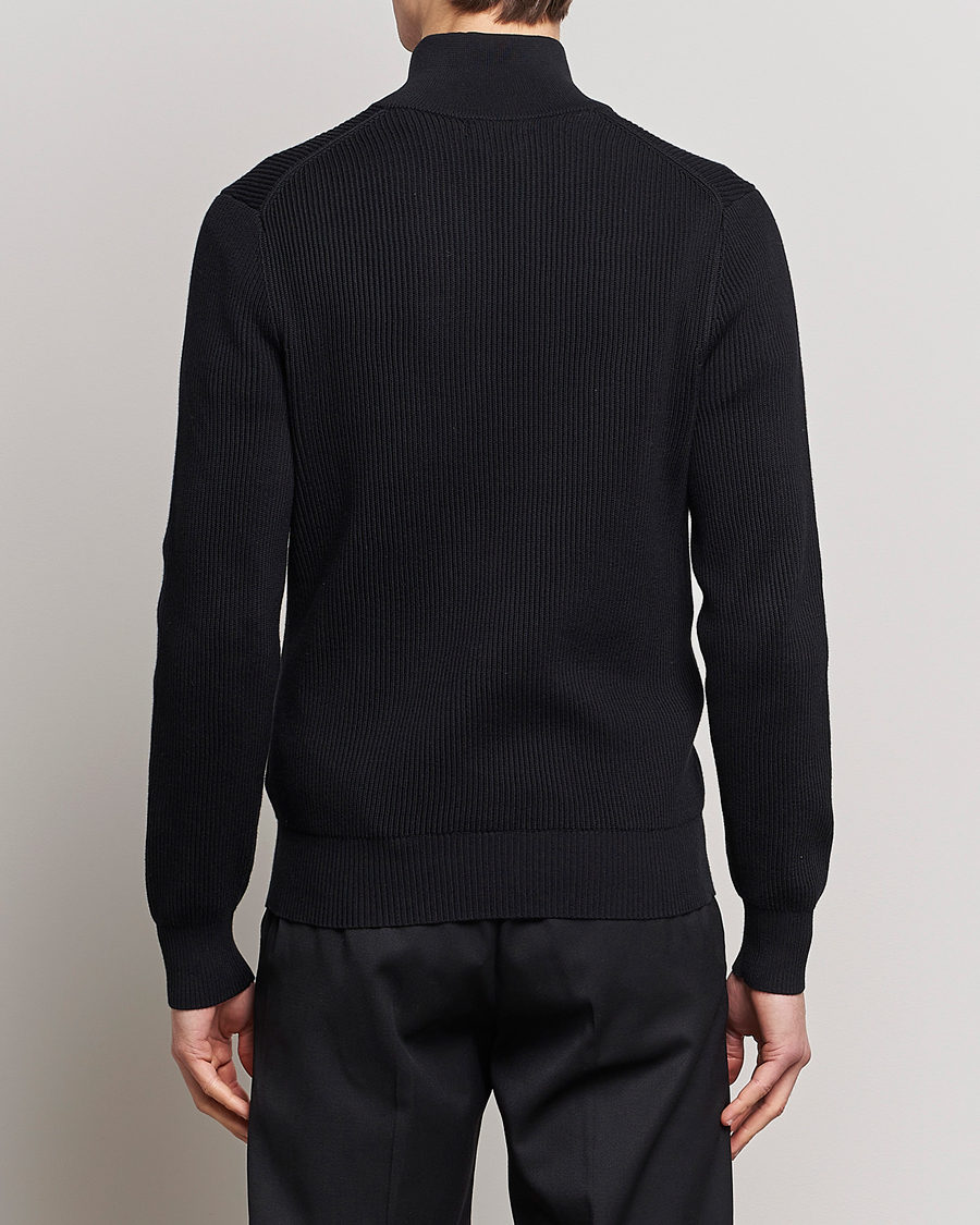 Herren | Pullover | J.Lindeberg | Alex Half Zip Organic Cotton Sweater Black