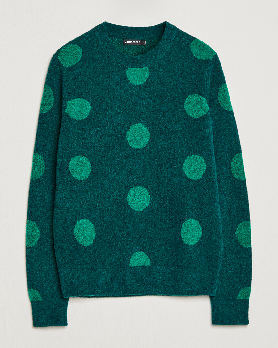 Herren | Pullover | J.Lindeberg | Dotte Hairy Jacquard Crewneck Rain Forest