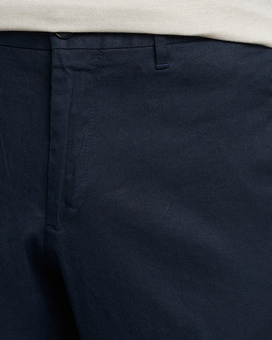 Herren | Hosen | J.Lindeberg | Grant Stretch Cotton/Linen Trousers Navy