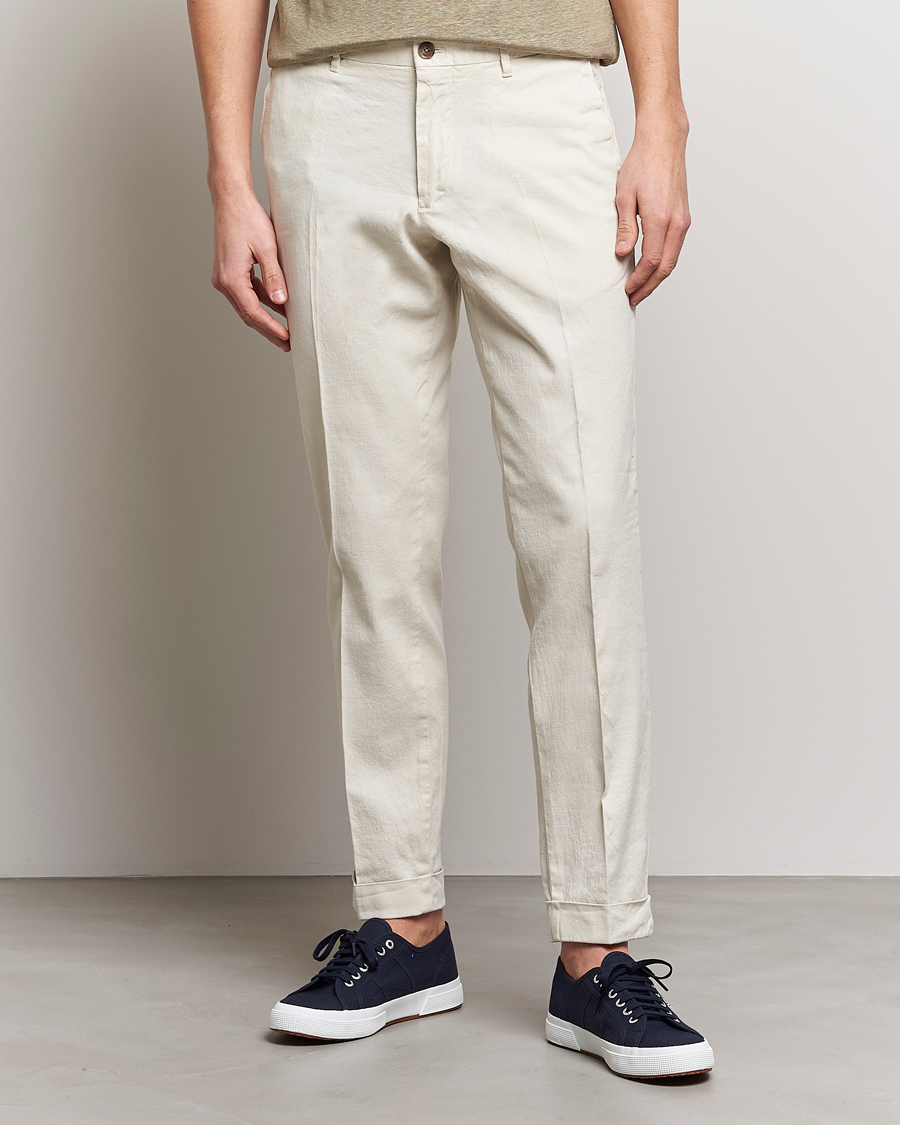 Herren | Summer | J.Lindeberg | Grant Stretch Cotton/Linen Trousers Turtledove