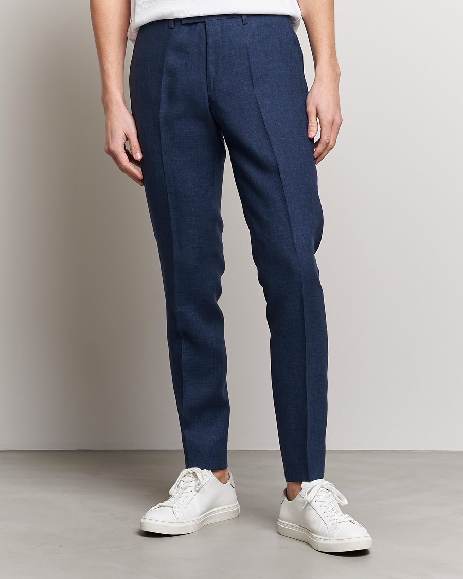 Herren |  | J.Lindeberg | Grant Super Linen Trousers Blue Indigo