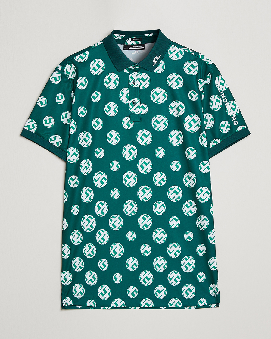 Herren | Poloshirts | J.Lindeberg | Tour Tech Regular Fit Printed Polo Rain Forest