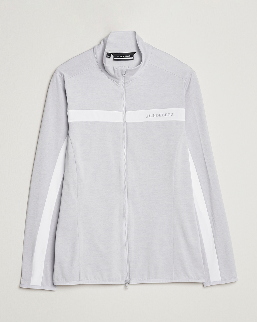Herren | Pullover | J.Lindeberg | Jarvis Mid Layer Full Zip Light Grey Melange