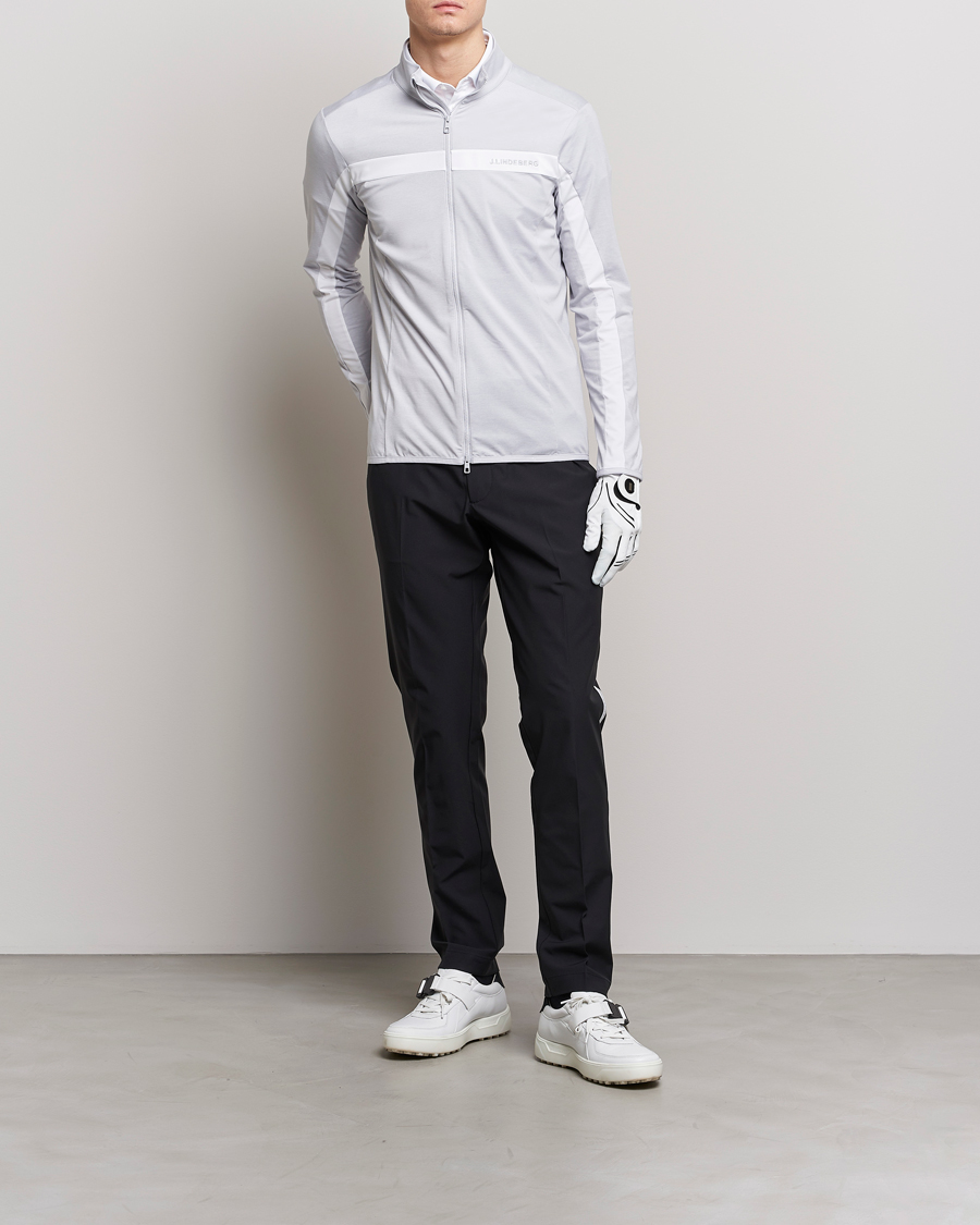 Herren | Pullover | J.Lindeberg | Jarvis Mid Layer Full Zip Light Grey Melange
