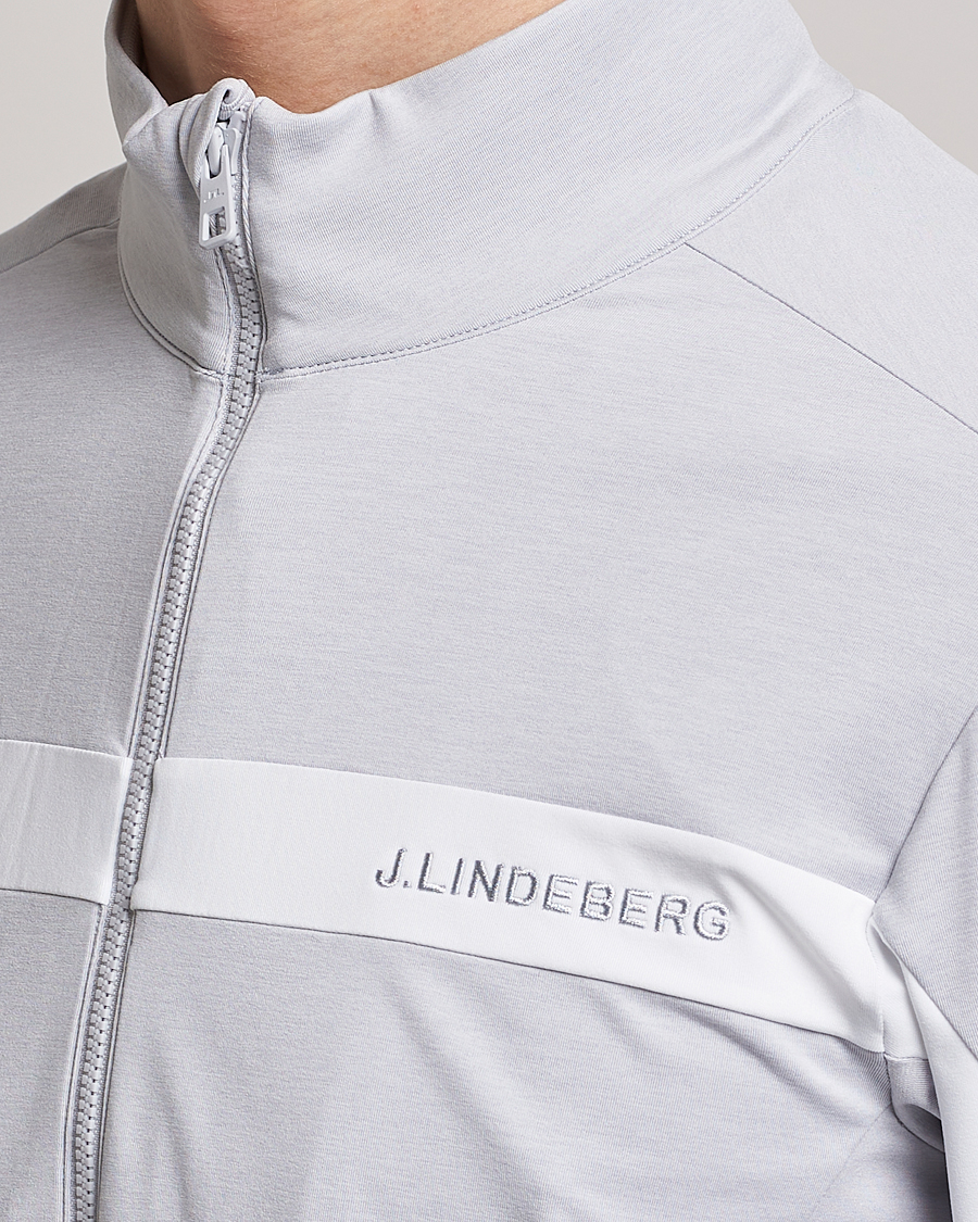 Herren | Pullover | J.Lindeberg | Jarvis Mid Layer Full Zip Light Grey Melange