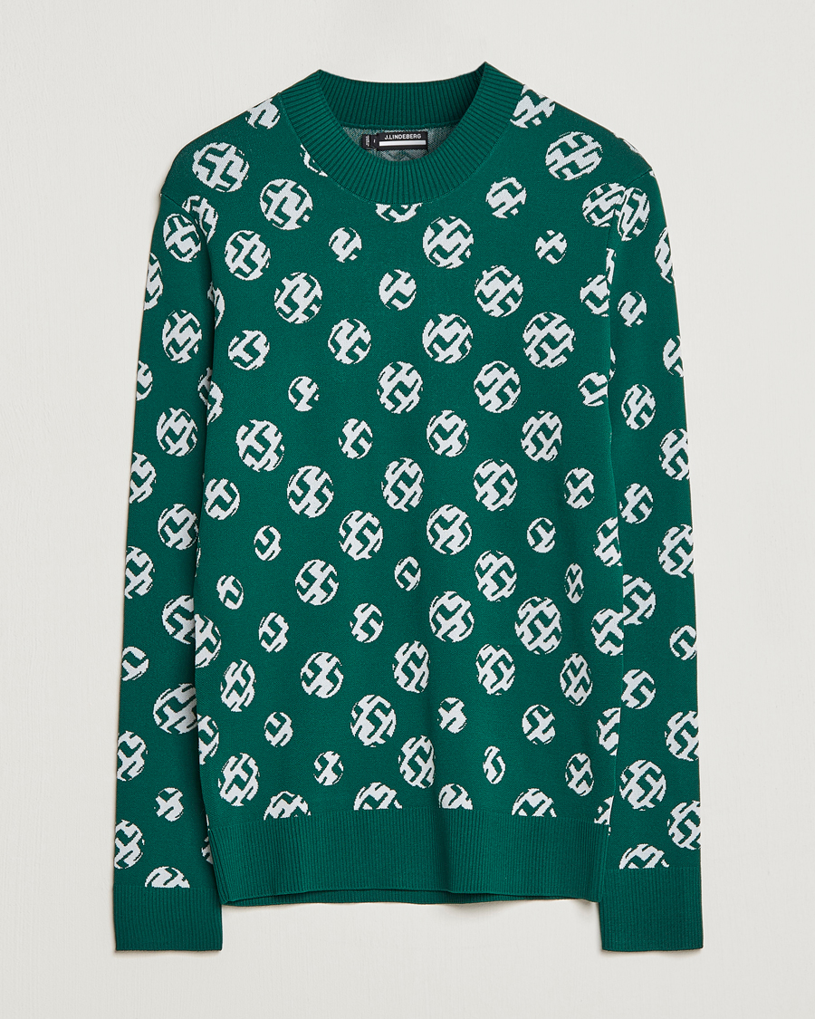 Herren | Pullover | J.Lindeberg | Gus Jaccquard Knitted Sweater Rain Forest
