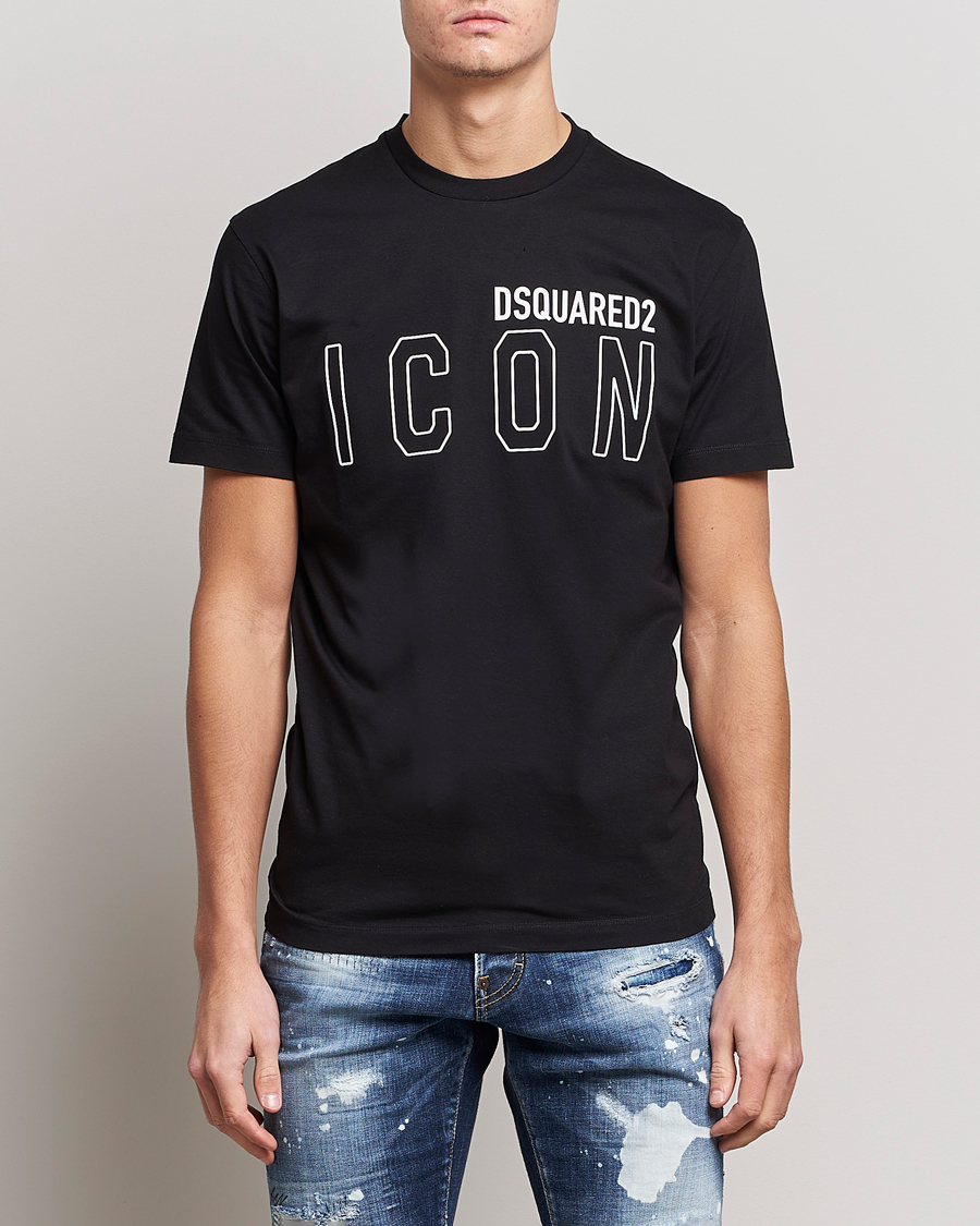 Herren | Schwartze t-shirts | Dsquared2 | Icon Transparent Logo Tee Black