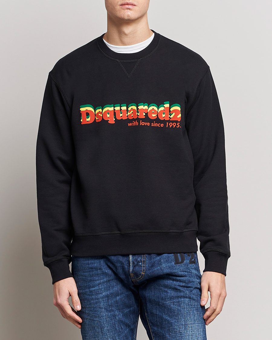 Herren | Dsquared2 | Dsquared2 | Printed Cotton Sweatshirt Black