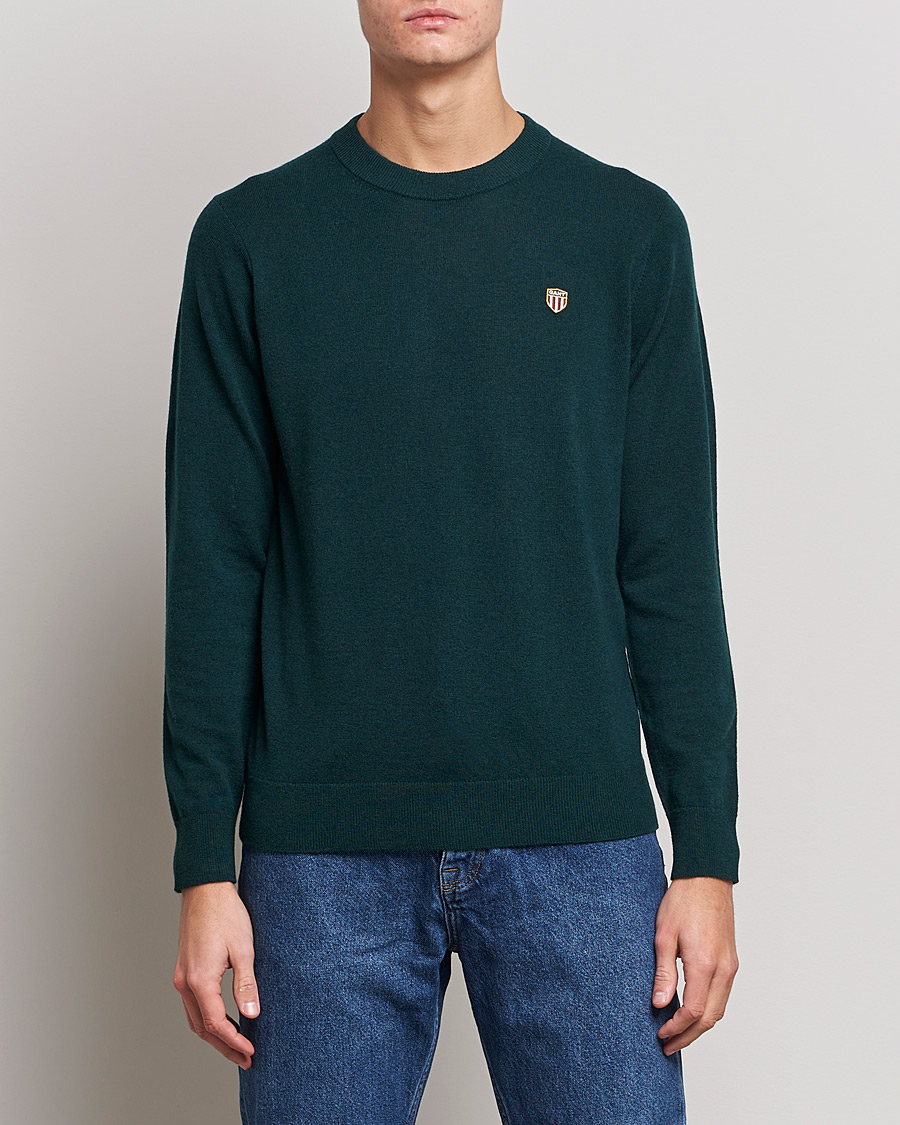 Herren |  | GANT | Banner Shield Lambswool Crew Neck Ratran Green