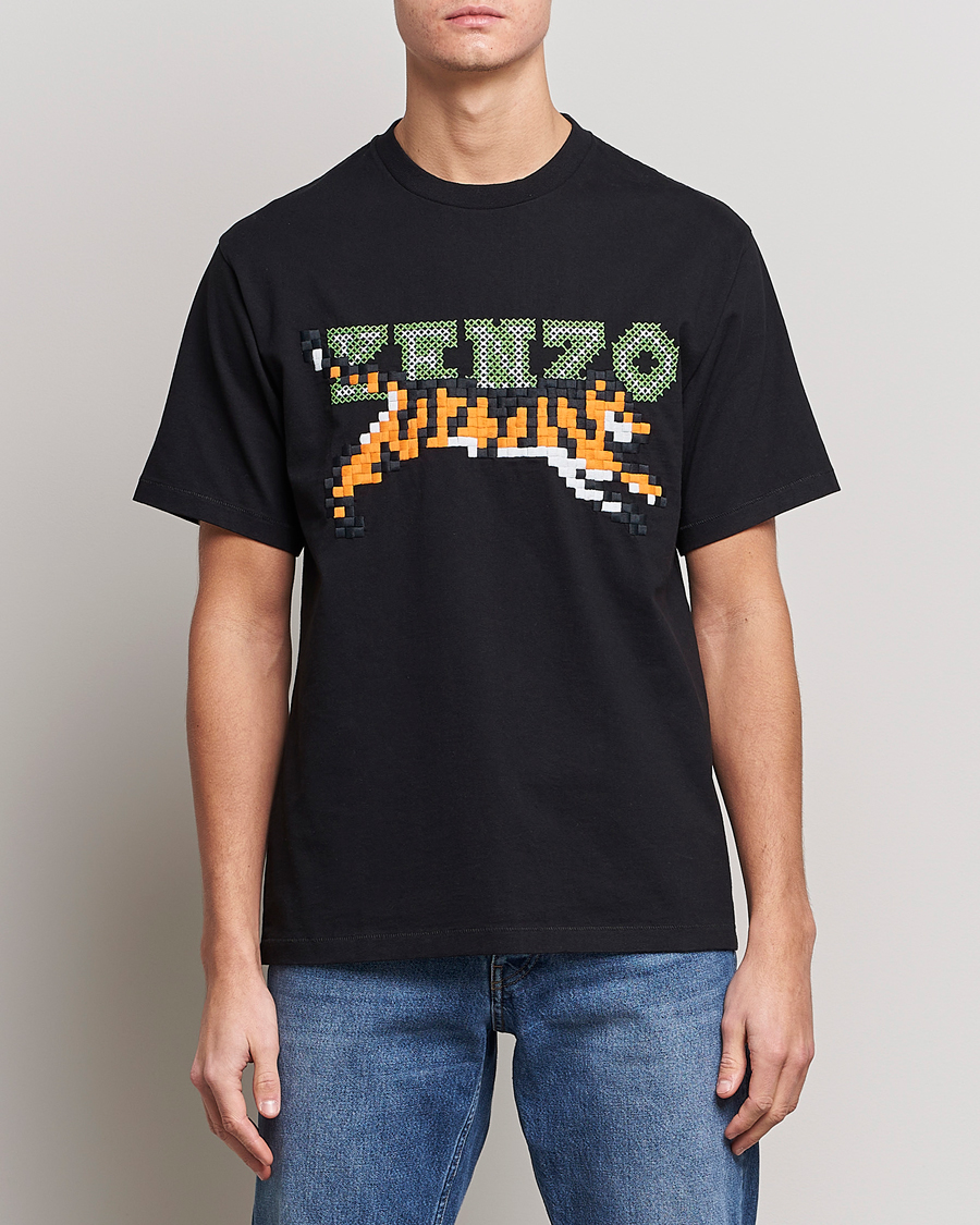 Herren | Schwartze t-shirts | KENZO | Pixel Oversize T-Shirt Black