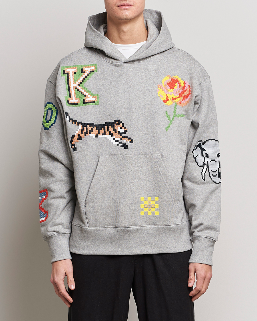 Herren |  | KENZO | Pixel Oversize Hoodie Pearl Grey