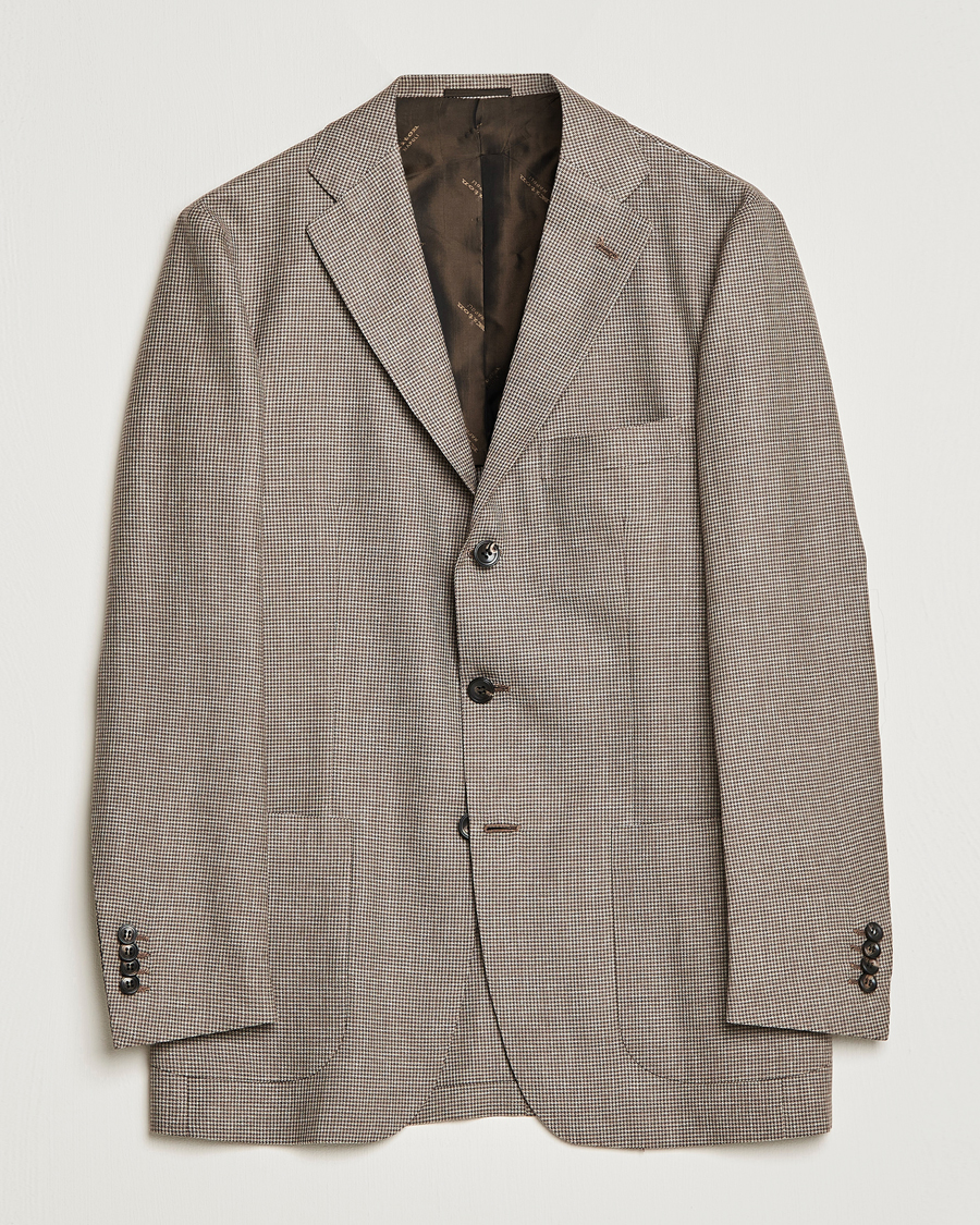 Herren | Sakkos | Kiton | Wool Houndstooth Blazer Beige