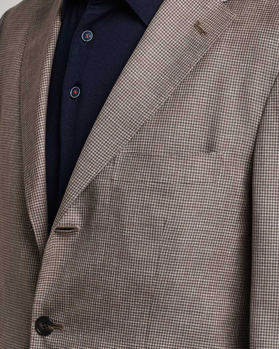 Herren | Sakkos | Kiton | Wool Houndstooth Blazer Beige