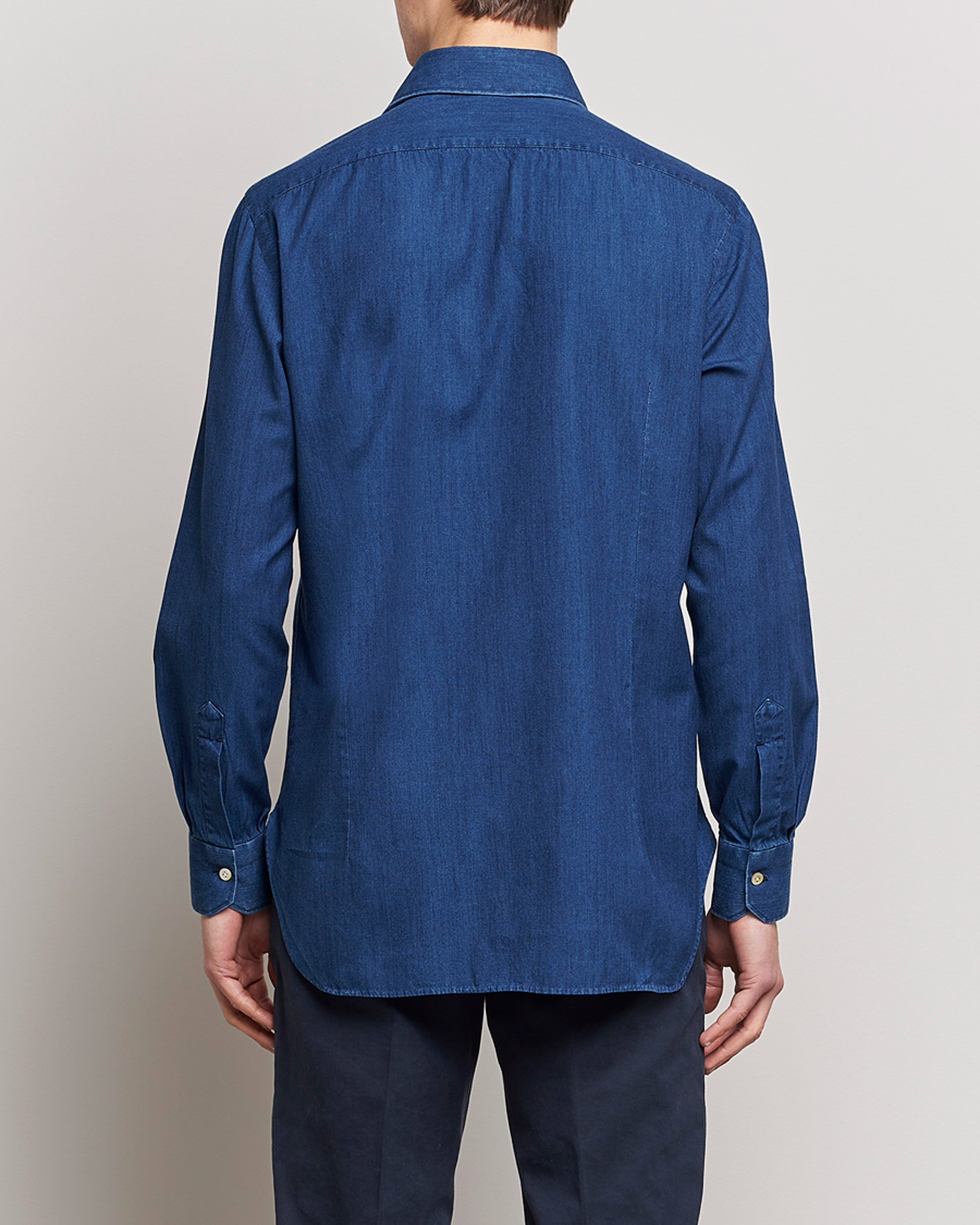 Herren | Hemden | Kiton | Denim Sport Shirt Indigo Blue