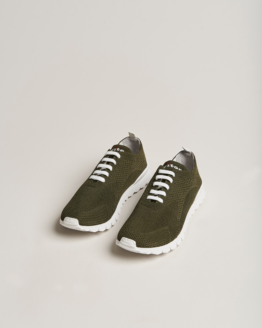 Herren |  | Kiton | Mesh Running Sneakers Dark Olive
