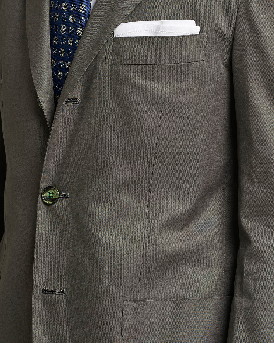 Herren | Sakkos | Kiton | Sea Island Cotton Blazer Olive Green