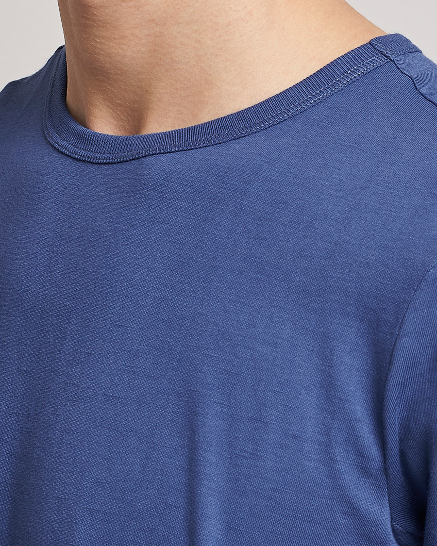 Herren | T-Shirts | Merz b. Schwanen | 1950s Classic Loopwheeled T-Shirt Pacific Blue