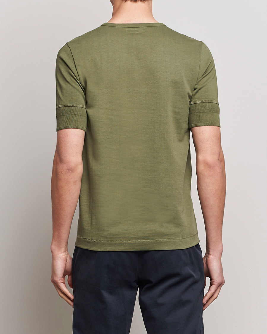Herren | T-Shirts | Merz b. Schwanen | Short Sleeve Organic Cotton Henley Army