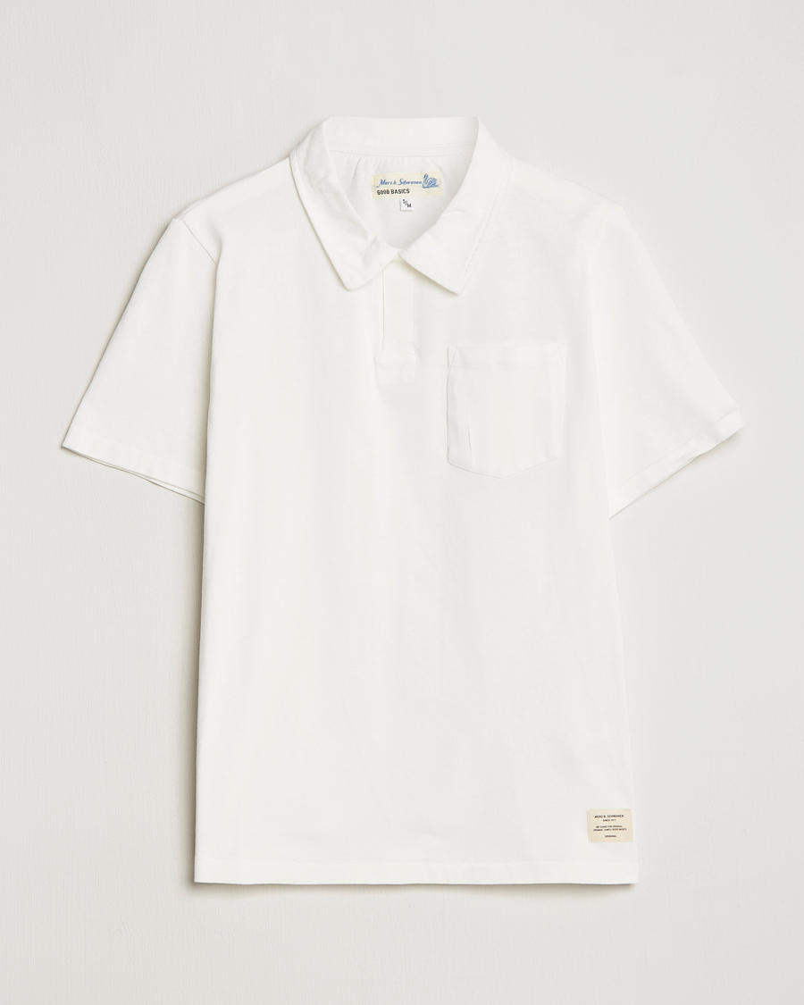 Herren | Poloshirt | Merz b. Schwanen | Organic Cotton Washed Polo White