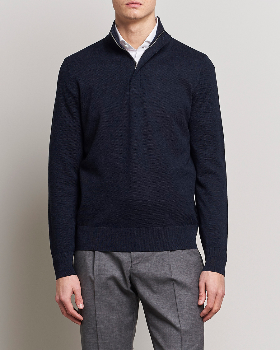 Herren | Pullover | Morris Heritage | Alberto Merino Half Zip Navy
