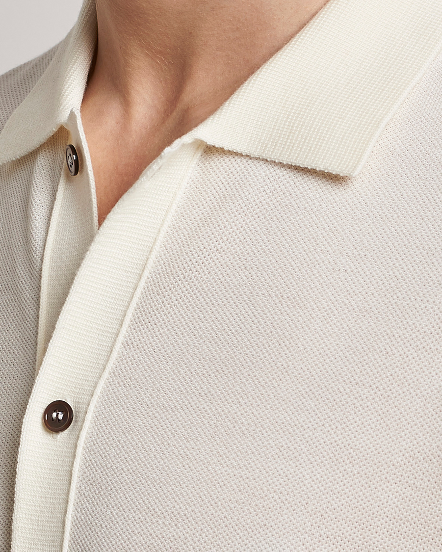 Herren | Poloshirt | Morris Heritage | Alberto Knitted Short Sleeve Knitted Shirt Off White