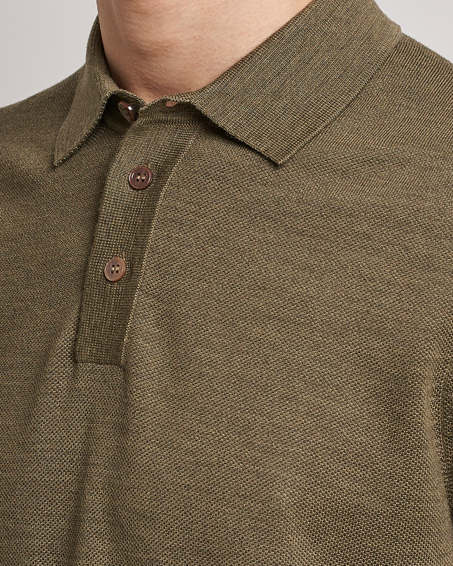 Herren | Poloshirt | Morris Heritage | Alberto Knitted Short Sleeve Polo Shirt Olive