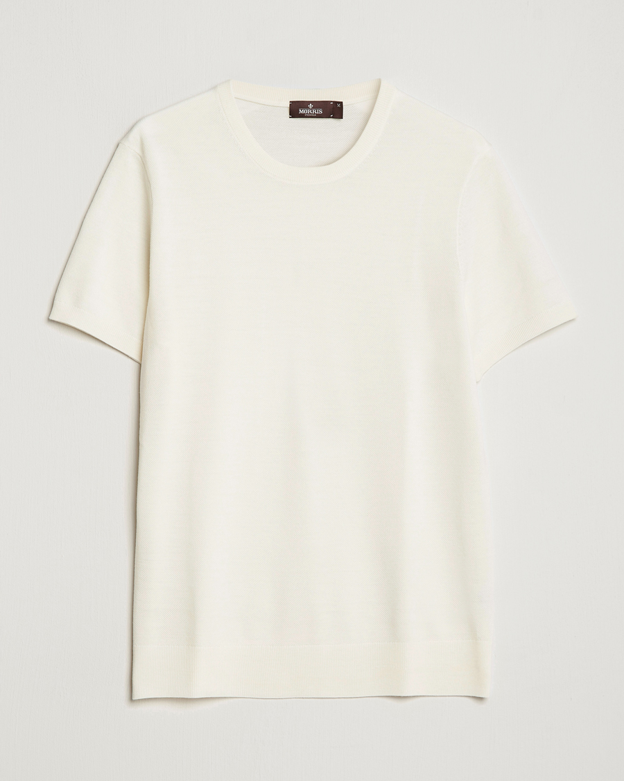 Herren | T-Shirts | Morris Heritage | Alberto Knitted T-Shirt White