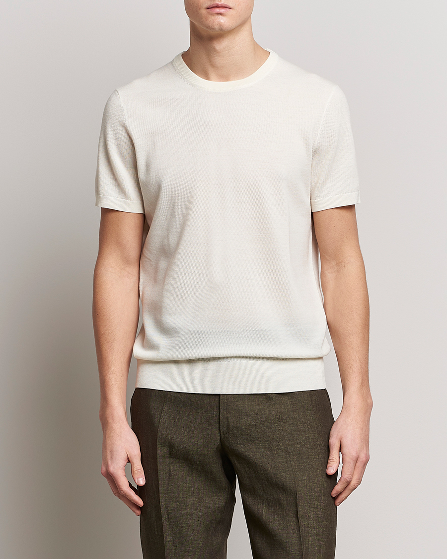 Herren | T-Shirts | Morris Heritage | Alberto Knitted T-Shirt White