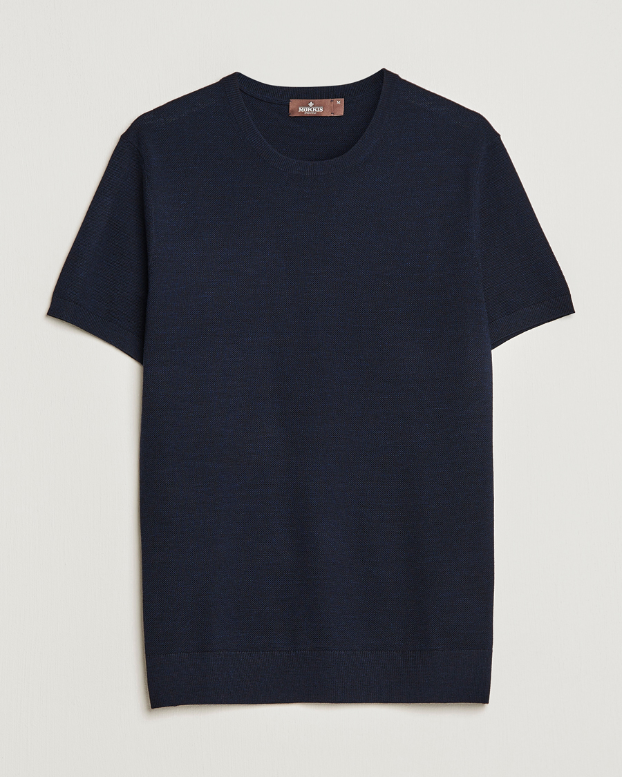 Herren | T-Shirts | Morris Heritage | Alberto Knitted T-Shirt Navy