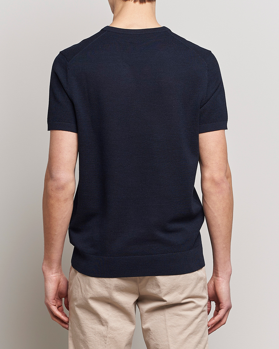 Herren | T-Shirts | Morris Heritage | Alberto Knitted T-Shirt Navy