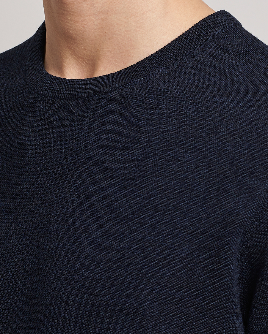 Herren | T-Shirts | Morris Heritage | Alberto Knitted T-Shirt Navy