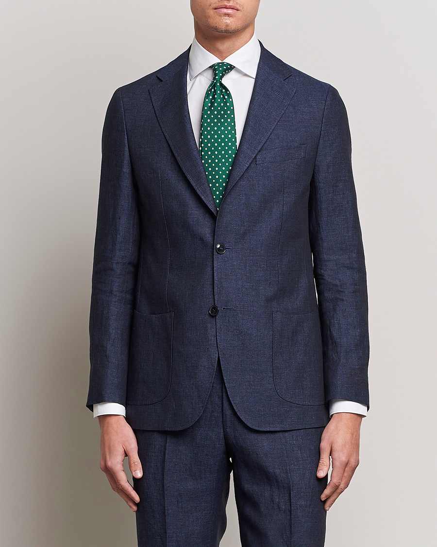 Herren |  | Morris Heritage | Mike Patch Pocket Linen Suit Blazer Navy