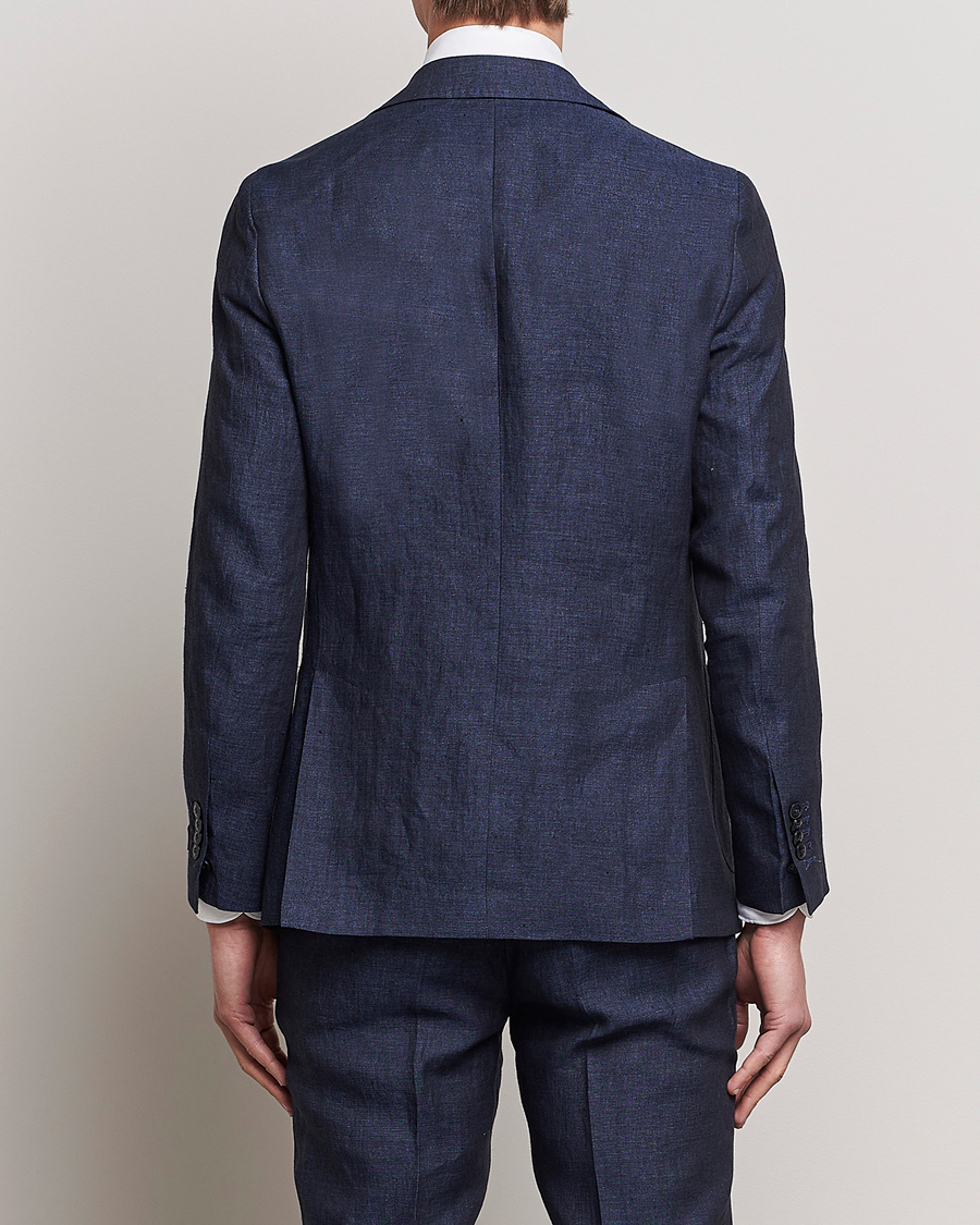 Herren | Sakkos | Morris Heritage | Mike Patch Pocket Linen Suit Blazer Navy