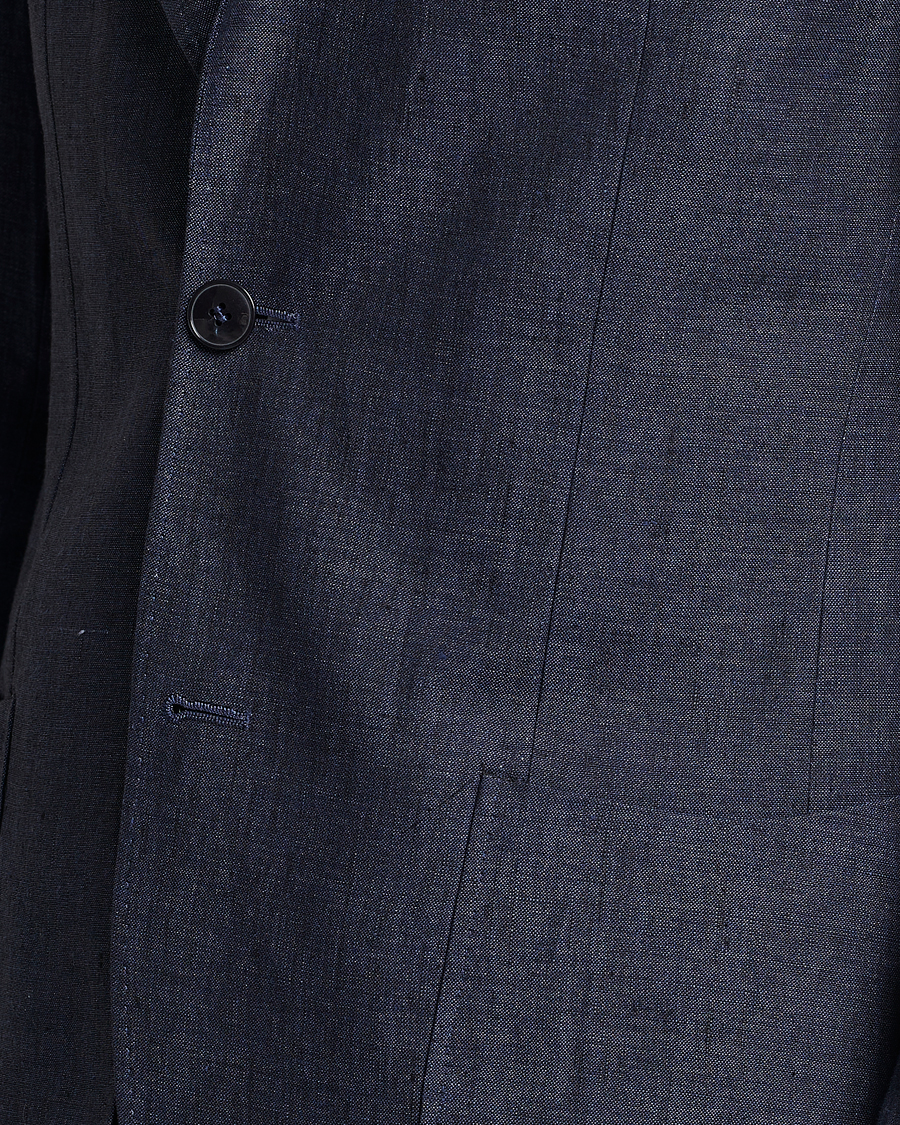 Herren | Sakkos | Morris Heritage | Mike Patch Pocket Linen Suit Blazer Navy