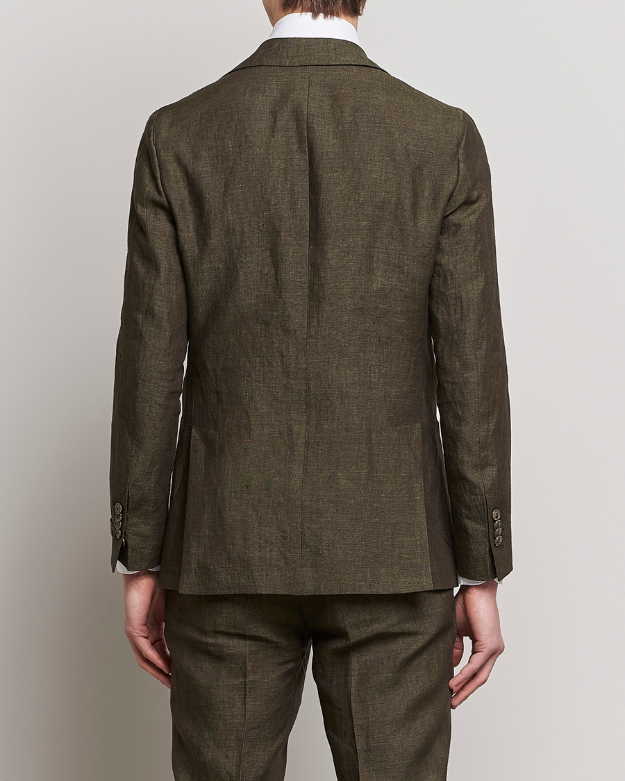 Herren | Sakkos | Morris Heritage | Mike Patch Pocket Linen Suit Blazer Olive