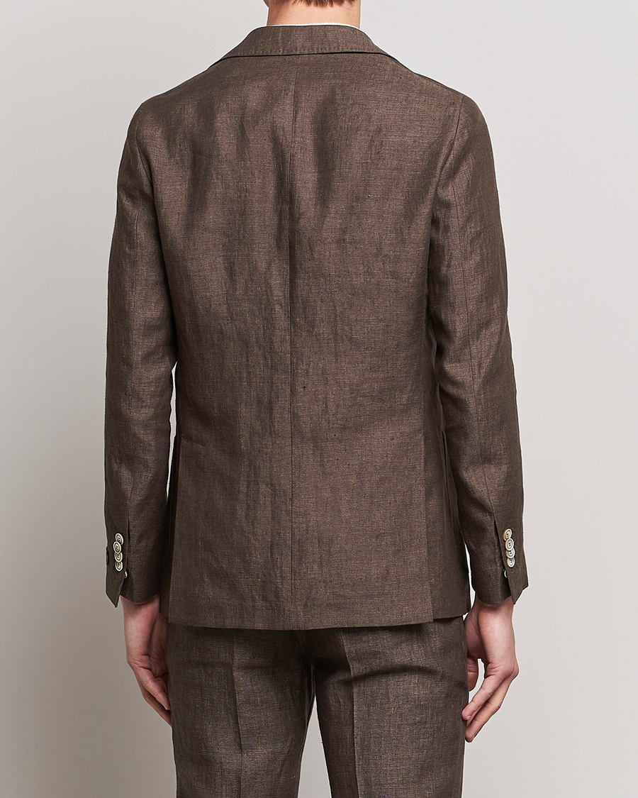Herren | Sakkos | Morris Heritage | Mike Patch Pocket Linen Suit Blazer Brown
