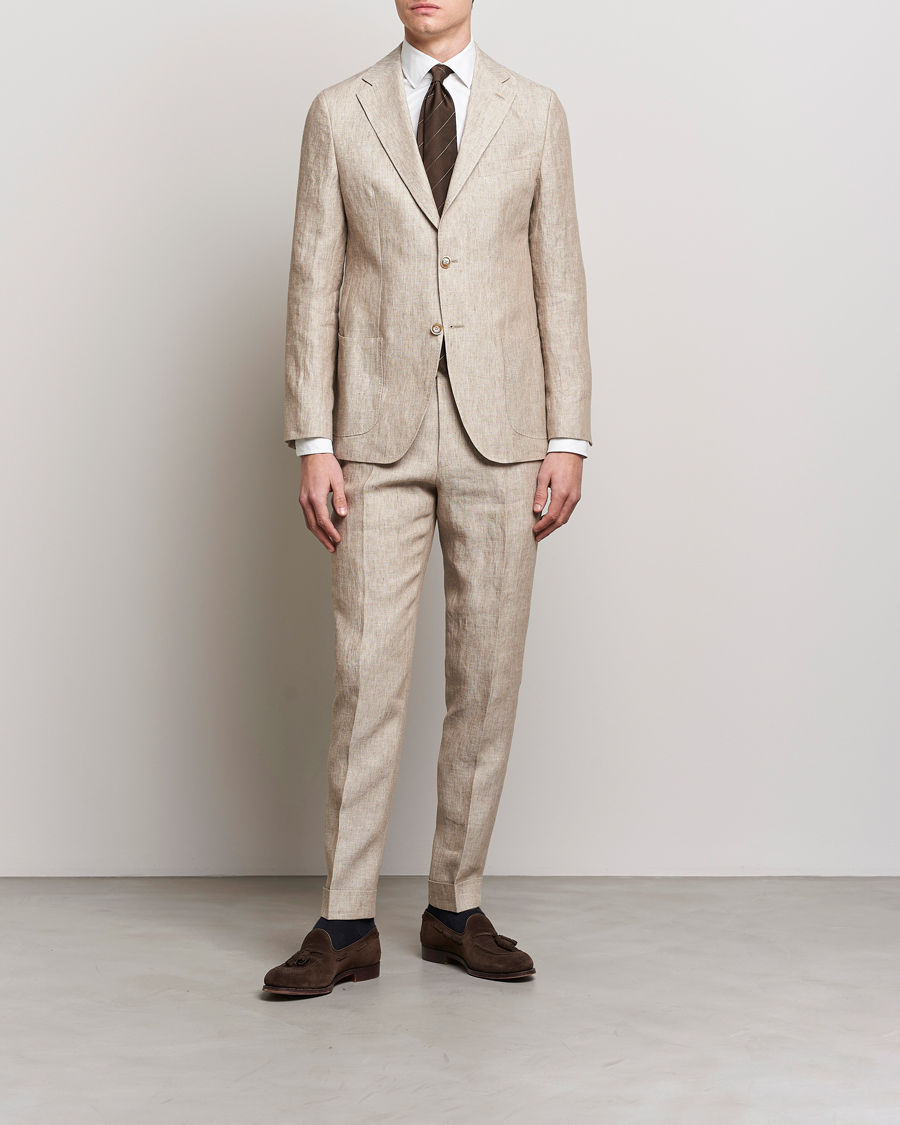Herren | Hosen | Morris Heritage | Jack Linen Suit Trousers Beige
