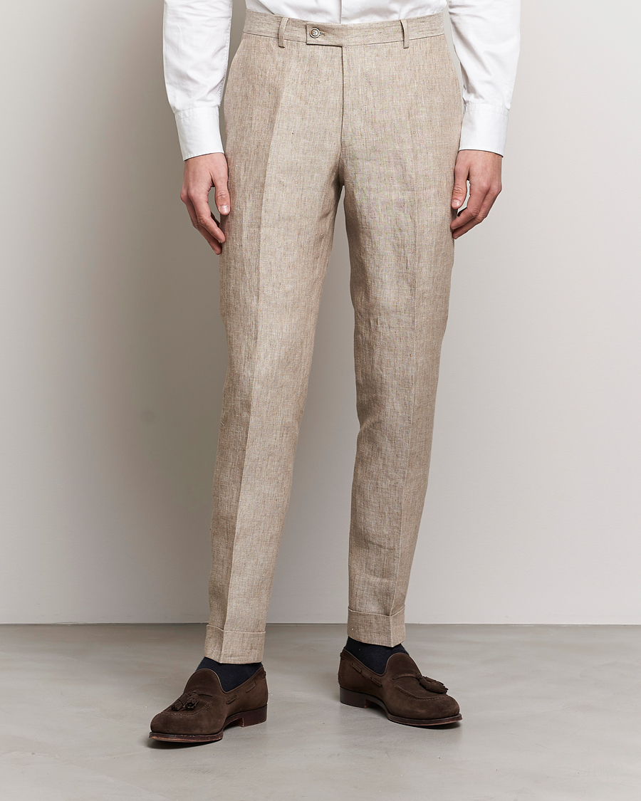 Herren | Hosen | Morris Heritage | Jack Linen Suit Trousers Beige