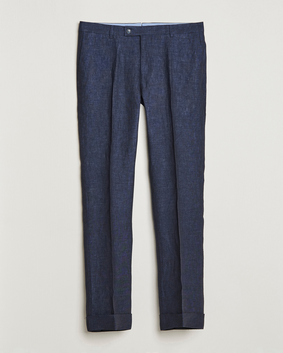Herren | Hosen | Morris Heritage | Jack Linen Suit Trousers Navy