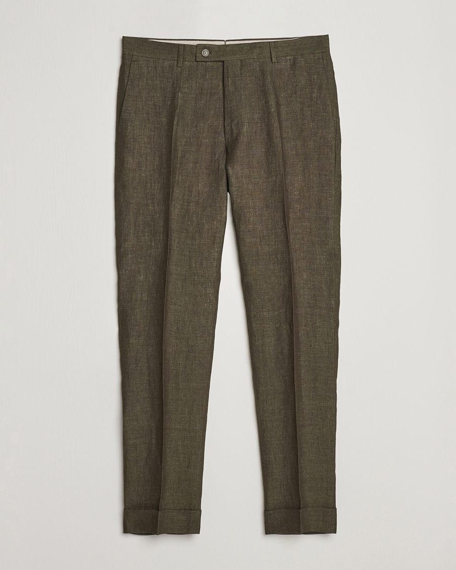 Herren | Hosen | Morris Heritage | Jack Linen Suit Trousers Olive